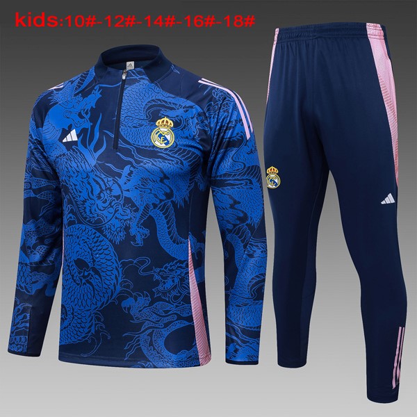 Bambino Felpa Allenamento Real Madrid 24/25 Blu 3